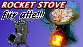 Endlich ein kpl. fertiger Rocket Stove - In Sek. Feuer Grillen & Kochen