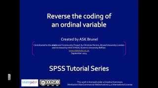 Reverse the coding of an ordinal variable in SPSS