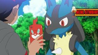 Ashs lucarios cutecool and funny moments from pokemon journeys episode 76.