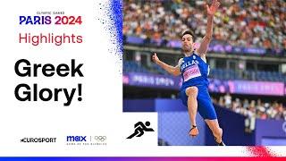 Greeces Miltiadis Tentoglou retains his Olympic title in the mens long jump   #Paris2024