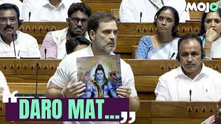 Lord Shiva And Abhay Mudra.. Rahul Gandhi Shows Religious Posters In Parliament