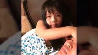 Little girl massage for her mom