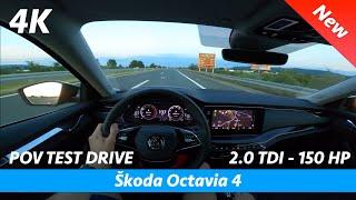 Škoda Octavia 4 2020 - POV test drive in 4K  2.0 TDI - 150 HP 0 - 100 kmh