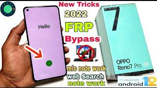 Oppo Reno 7 Pro 5g FRP Bypass  New Solution 2022  Oppo CPH2293 Google Account Bypass Without Pc