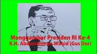 How to Draw 4th Fourth Indonesian President Gus Dur K. H. Abdurrahman Wahid