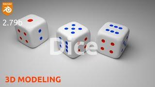 3D Modeling Dice in Blender 2.79 Cycles Render