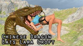 Chinese Dragon Eats Lara Croft