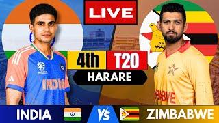  Live INDIA vs ZIMBABWE 4th T20  IND vs ZIM Live cricket match Today  Live Score & Commentary