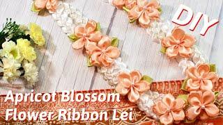How To Make This Beautiful Apricot Blossom Flower Ribbon Lei