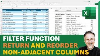 Excel FILTER Function  Non Adjacent Columns  Return Specific Columns & Reorder Columns