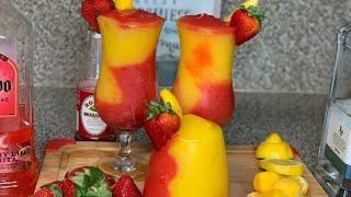 MANGO STRAWBERRY COCKTAIL FROZEN DRINKALCOHOL N VIRGIN VERSIONHOW TO MAKEEASY KID FRIENDLY