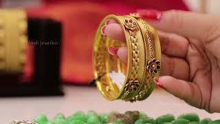 Latest Gold bangles designs 2022  Antique Gold Kada  Bhindi Jewellers