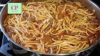 Como hacer  ESPAGUETI CON CARNE MOLIDA  Receta práctica