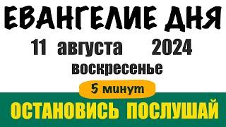 11 августа воскресенье  Евангелие дня с толкованием. Библия на сегодня. Церковный календарь