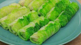 Healthy Cabbage Roll Recipe  Making Chinese cabbage roll recipe  V Taste