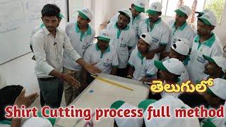 MENS FULL SLEEVE SHIRT CUTTING PROCESS IN EASY METHOD  TELUGU LANGUAGE 