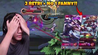 Ketemu TOP 1 GLOBAL FANNY Pake 2 RETRI Coy  PUSING PALA LAWANNYA - Mobile Legends