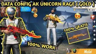 WOW 100% GRATIS  CLAIM SEKARANG DATA CONFIG AK UNICORN RAGE  GOLD - GARENA FREE FIRE INDONESIA