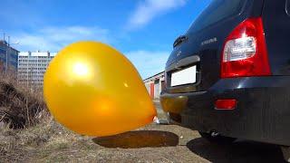  Experiment Big Balloon vs Car Exhaust