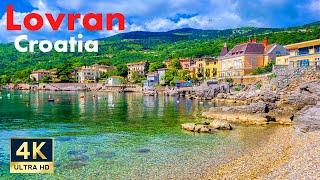 Lovran Croatia  4K Istria Beach Promenade and Old Town Walking Tour
