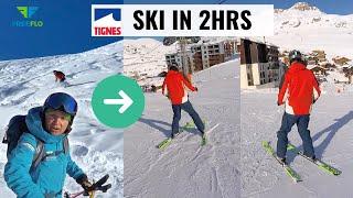 HOW TO SKI in 2 hours  LIVE Beginner Ski Lesson TIGNES *Snowboarder To Skier* Outake At End