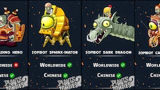 PLANT VS ZOMBIES 2 All Bosses Worldwide + Chinese