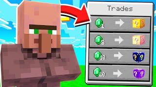 Villager Trade Lucky Block  ماين كرافت قروي بلوكات حظ الفضاءحظ مجنون؟