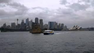 On the Manly ferry heading into Circular Quay