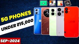 Top 5 Best 5G Smartphones Under ₹15000 Budget ️ September 2024  Gaming Camera Battery