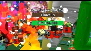 World Record Solo Level 25 Wild Windy Bee No RBC  Bee Swarm Simulator
