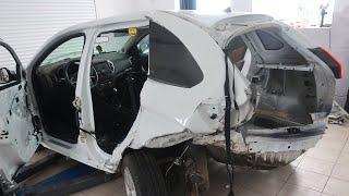 Жёсткое ДТП Лады XRAY и Nissan X-trail. Что стало с кузовом Лады?