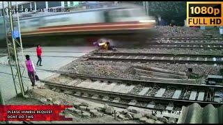Railway Crossing Dangerous Accident  Biker narrowly escapes speeding train in Mumbai