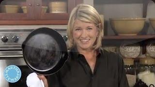 How to Clean and Season a Cast Iron Skillet  Martha Stewart Kitchen Tips