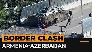 Moment Armenians shoot at Azerbaijani guards over flag  Al Jazeera Newsfeed