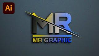 How to make a logo in adobe illustrator- MR Letter Logo Design - Logo design illustrator