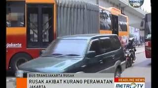 Bus TransJakarta Rusak dan Melintang Menutupi Jalan S Parman