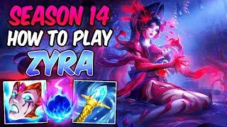 HOW TO PLAY ZYRA SUPPORT GUIDE  Best Build & Runes S14  BLOOD MOON ZYRA  League of Legends