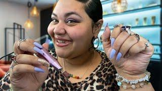 ASMR POV Eccentric Tacky Lady does your nails  lots of gum chewing