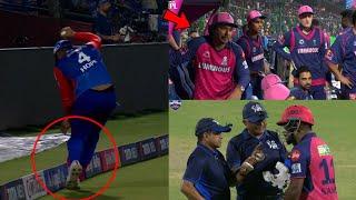 Huge drama on sanju samson wicket when umpires give him out after check catch on boundary