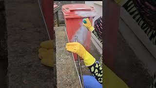 Satisfying Deep Cleaning Dirty Garage Bin ASMR #shorts