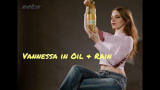 Vanessa in oil & rain ... Trailer #wetlook #wetjeans #beauty