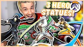 UNBOXING 3 OVERWATCH HERO STATUES Genji Reaper and Tracer Statues