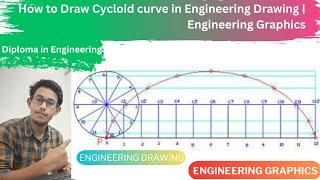 How to Draw Cycloid curve in Engineering Drawing  Engineering Graphics