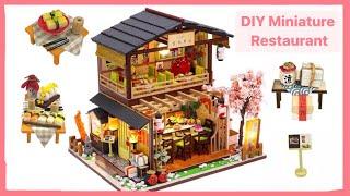 DIY Miniature Dollhouse Kit - Miniature Sushi Restaurant with Furniture