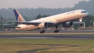 United Airlines N75853 757-300 Takeoff Portland Airport PDX