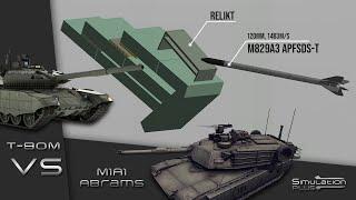 M1A1 Abrams VS T-90M  Armour Piercing Simulation