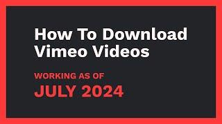 Solved How to Download Vimeo Videos JUNE 2024
