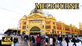 4k Walk MELBOURNE  Evening Walking Tour Melbourne Australia