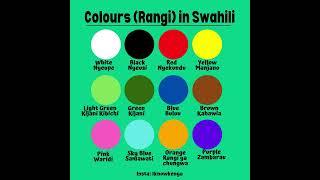 Colours in Swahili language