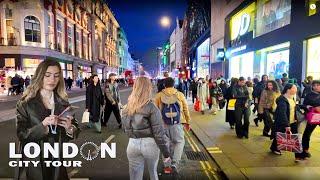 ‍️Walking in Londons OXFORD STREET - February 2024 Central London Night Walk 4K